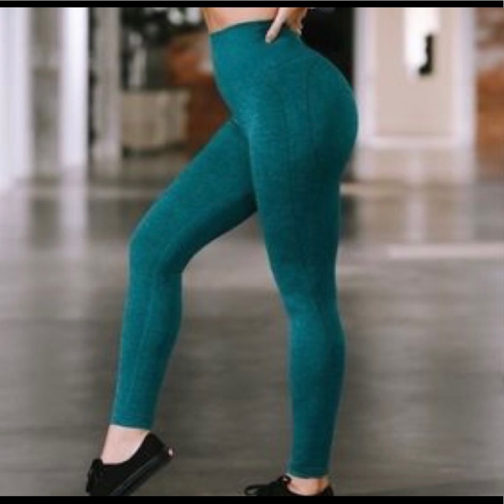 BuffBunny goddess leggings mermaid teal